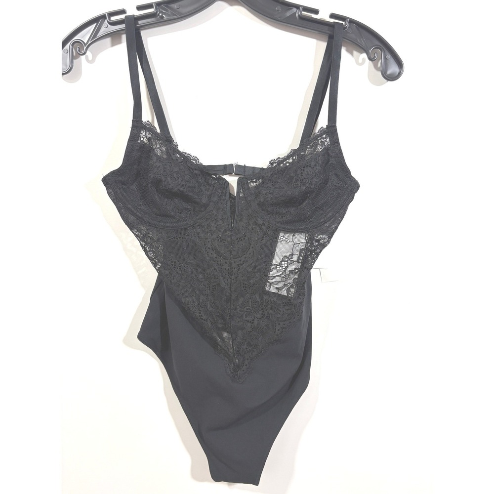 Fleur du Mal Bianca $198 Lace Bodysuit Black Small S - Picture 2 of 8
